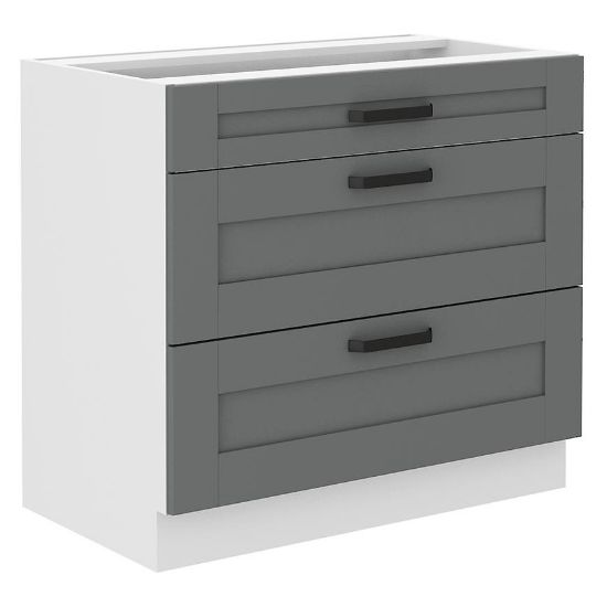 Virtuvinė spintelė Luna dustgrey/balta 80D 3S BB paveikslėlis