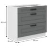 Virtuvinė spintelė Luna dustgrey/balta 80D 3S BB paveikslėlis