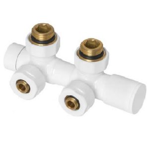 Duoplex netermostazinės dugno jungties rinkinys baltos spalvos paveikslėlis