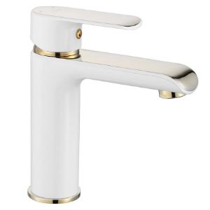 Paveikslėlis Rea Bloom praustuvo maišytuvas baltai auksinis