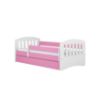 Vaikiška lova Classic 1 su čiužiniu ir stalčiumi Pink 80x180 paveikslėlis