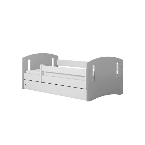 Vaikiška lova Classic 2 su čiužiniu ir stalčiumi Mix Grey 80x160 paveikslėlis