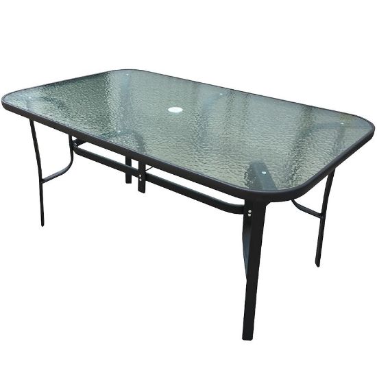 Stiklinis stalas su anga 150x90x70cm juodas paveikslėlis