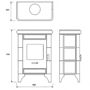 Paveikslėlis Plieninių plytelių viryklė K1 5,7 kW žalia
