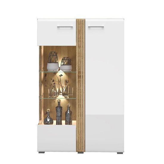 Vitrina Adagio 03L ąžuolas castello/baltas blizgesys paveikslėlis