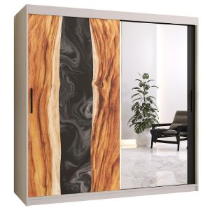 Paveikslėlis Spinta Resin II 180 balta/veidrodis