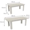 Didelis sulankstomas stalas Kora 160/200x90cm kraftas baltas paveikslėlis
