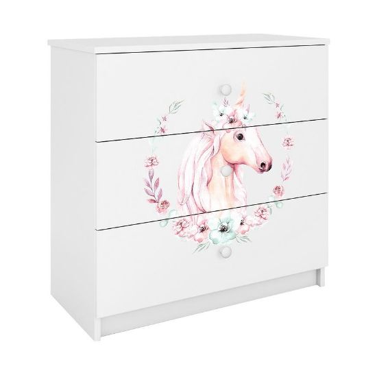 Vaikiška komoda Babydreams White - Konik paveikslėlis