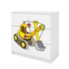 Vaikiška komoda Babydreams White - Excavator paveikslėlis