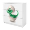 Vaikiška komoda Babydreams White - Dino paveikslėlis