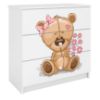 Vaikiška komoda Babydreams White - Teddy Bear Flowers paveikslėlis