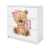 Vaikiška komoda Babydreams White - Teddy Bear Flowers paveikslėlis