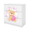 Vaikiška komoda Babydreams White - Teddy Bear Butterfly paveikslėlis