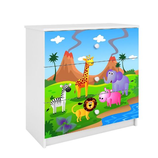 Vaikiška komoda Babydreams White - Safari paveikslėlis