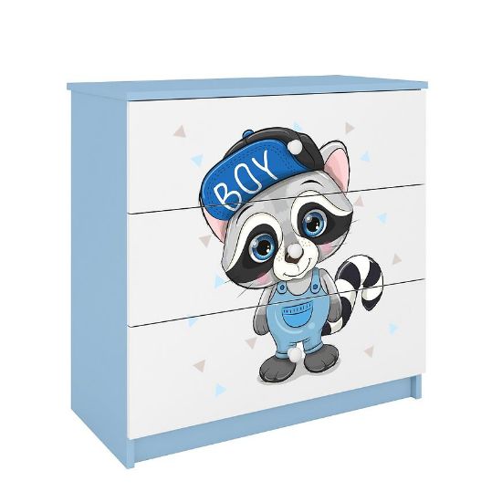 Vaikiška komoda Babydreams Mėlyna - Raccoon paveikslėlis