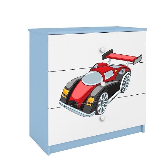 Vaikiška komoda Babydreams Mėlyna - Automobilis paveikslėlis
