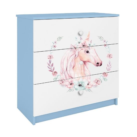 Vaikiška komoda Babydreams Blue - Horse paveikslėlis