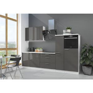 Virtuvė Lara 280 Mdf Grey Gloss be stalviršio paveikslėlis