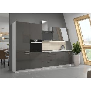 Virtuvė Lara 310 Mdf pilkas blizgesys be stalviršio paveikslėlis