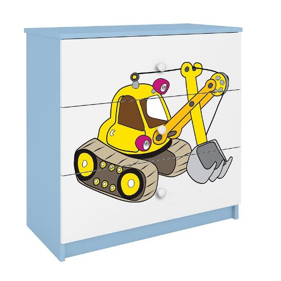 Vaikiška komoda Babydreams Mėlyna - Excavator paveikslėlis