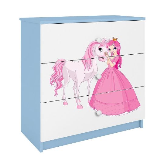Babydreams Vaikiška komoda Blue - Princess 2 paveikslėlis