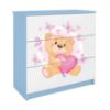 Vaikiška komoda Babydreams Blue - Teddy Bear Butterfly paveikslėlis