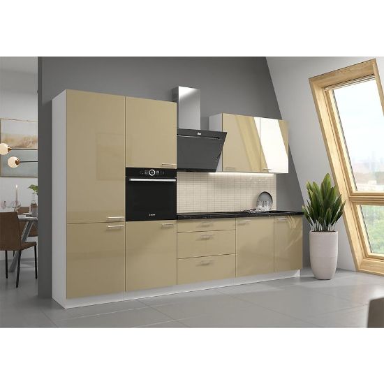 Virtuvė Lara 310 Mdf Cappucino Gloss Be stalviršio paveikslėlis