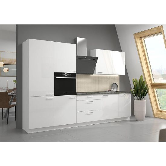 Virtuvė Lara 310 Mdf baltas blizgesys be stalviršio paveikslėlis