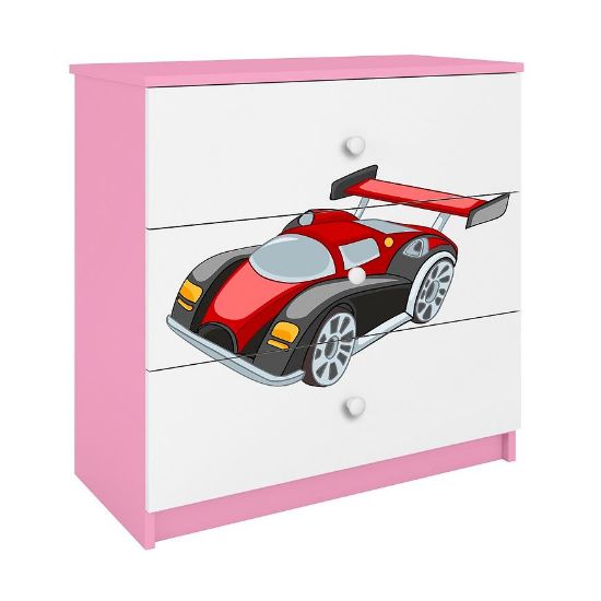 Vaikiška komoda Babydreams Pink - Auto paveikslėlis