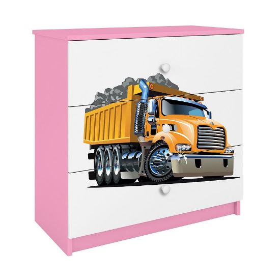 Vaikiška komoda Babydreams Pink - Truck paveikslėlis