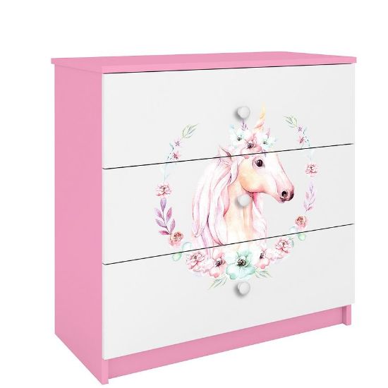 Vaikiška komoda Babydreams Pink - Konik paveikslėlis