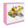 Vaikiška komoda Babydreams Pink - Excavator paveikslėlis