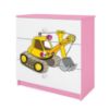 Vaikiška komoda Babydreams Pink - Excavator paveikslėlis