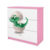 Vaikiška komoda Babydreams Pink - Dino paveikslėlis