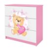 Vaikiška komoda Babydreams Pink - Teddy Bear Butterfly paveikslėlis