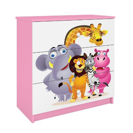 Vaikiška komoda Babydreams Pink - Zoo paveikslėlis