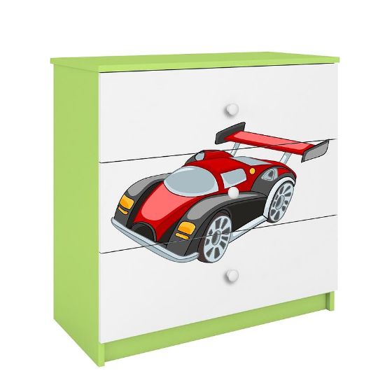 Vaikiška komoda Babydreams Green - Auto paveikslėlis
