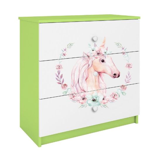 Vaikiška komoda Babydreams Green - Horse paveikslėlis