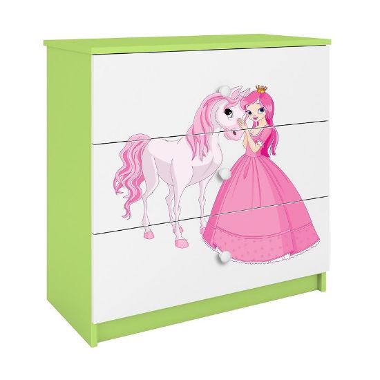 Vaikiška komoda Babydreams Green - Princess 2 paveikslėlis