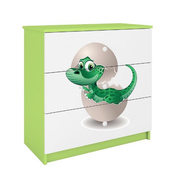 Vaikiška komoda Babydreams Green - Dino paveikslėlis