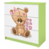 Vaikiška komoda Babydreams Green - Teddy Bear Flowers paveikslėlis
