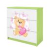 Vaikiška komoda Babydreams Žalia - Teddy Bear Butterfly paveikslėlis