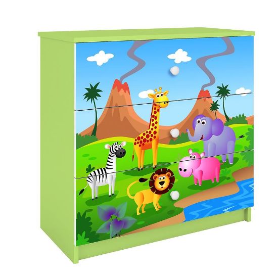 Vaikiška komoda Babydreams Green - Safari paveikslėlis