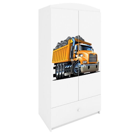 Drabužių spinta Babydreams White - Truck paveikslėlis