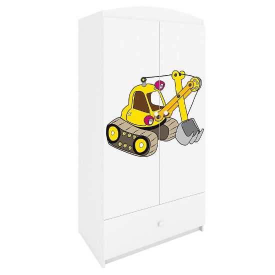 Baltos spalvos spinta Babydreams - Excavator paveikslėlis