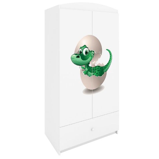 Drabužių spinta Babydreams White - Dino paveikslėlis