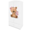 Drabužių spinta Babydreams White - Teddy Bear Flowers paveikslėlis