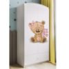 Drabužių spinta Babydreams White - Teddy Bear Flowers paveikslėlis