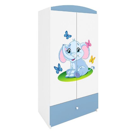 Drabužių spinta Babydreams Blue - Elephant paveikslėlis