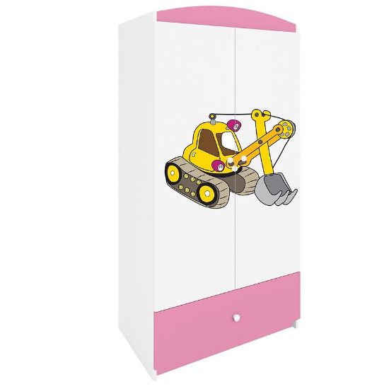 Babydreams drabužių spinta Pink - Excavator paveikslėlis